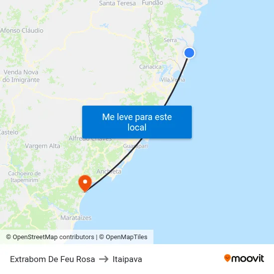 Extrabom De Feu Rosa to Itaipava map