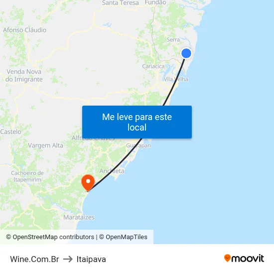 Wine.Com.Br to Itaipava map