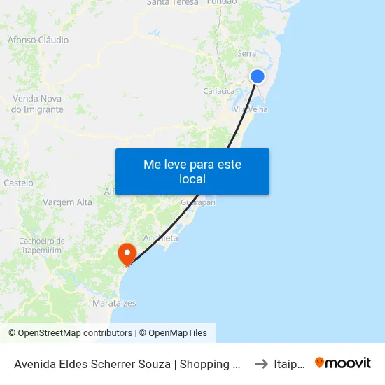 Avenida Eldes Scherrer Souza | Shopping Montserrat to Itaipava map