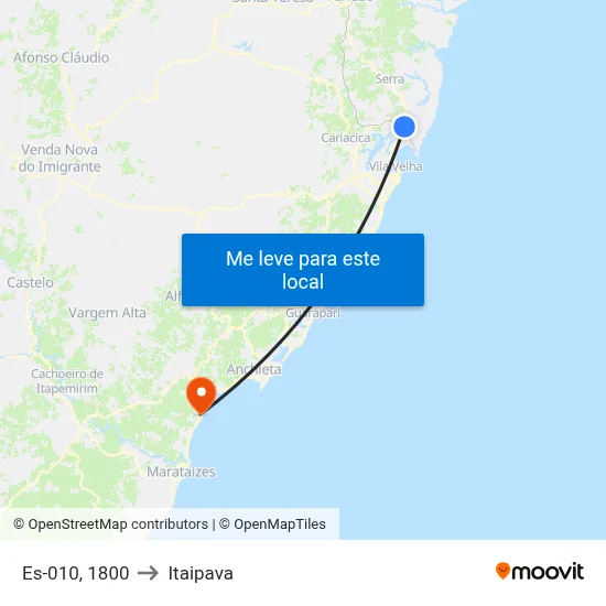 Es-010, 1800 to Itaipava map