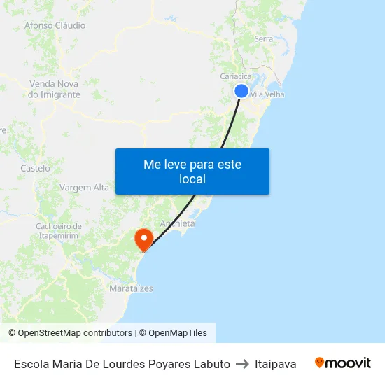 Escola Maria De Lourdes Poyares Labuto to Itaipava map