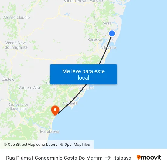 Rua Piúma | Condomínio Costa Do Marfim to Itaipava map