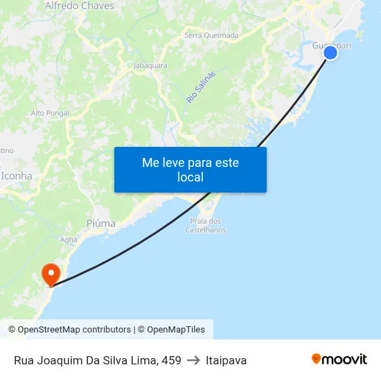 Rua Joaquim Da Silva Lima, 459 to Itaipava map