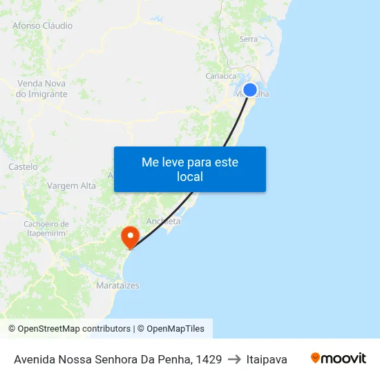 Avenida Nossa Senhora Da Penha, 1429 to Itaipava map