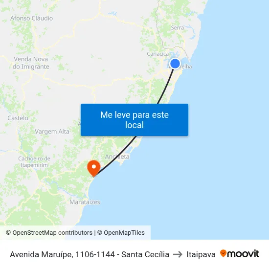 Avenida Maruípe, 1106-1144 - Santa Cecília to Itaipava map