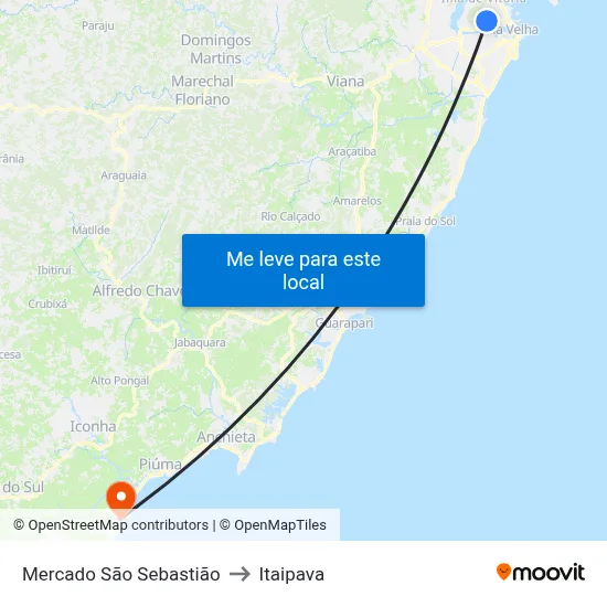 Mercado São Sebastião to Itaipava map