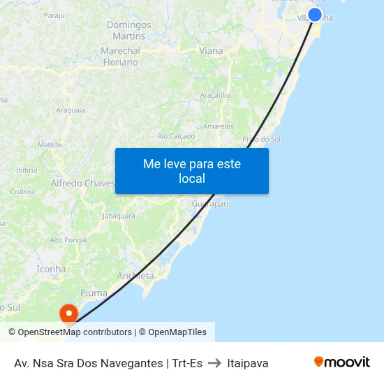 Av. Nsa Sra Dos Navegantes | Trt-Es to Itaipava map