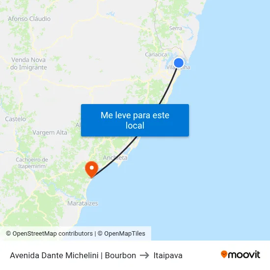 Avenida Dante Michelini | Bourbon to Itaipava map