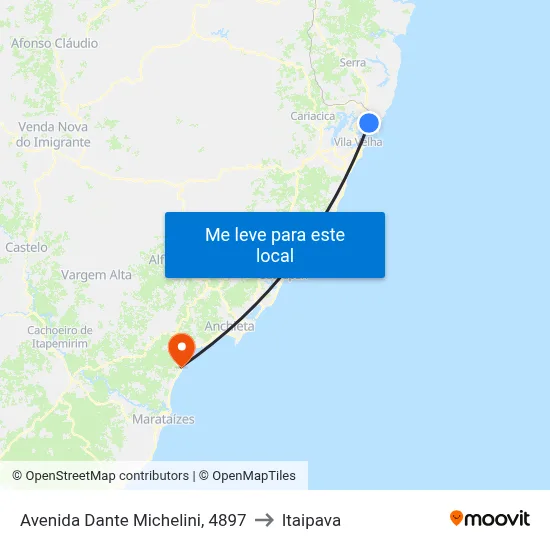 Avenida Dante Michelini, 4897 to Itaipava map