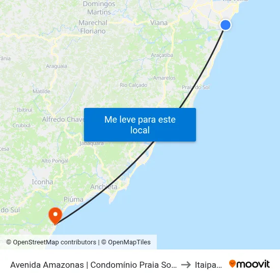 Avenida Amazonas | Condomínio Praia Sol I to Itaipava map