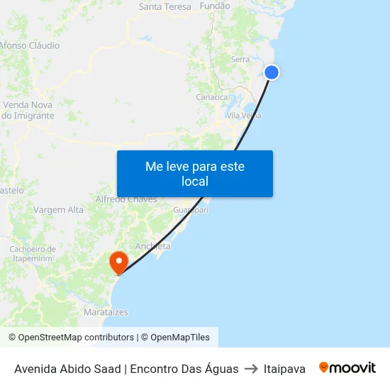 Avenida Abido Saad | Encontro Das Águas to Itaipava map
