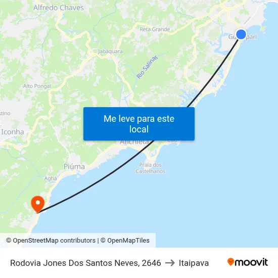 Rodovia Jones Dos Santos Neves, 2646 to Itaipava map