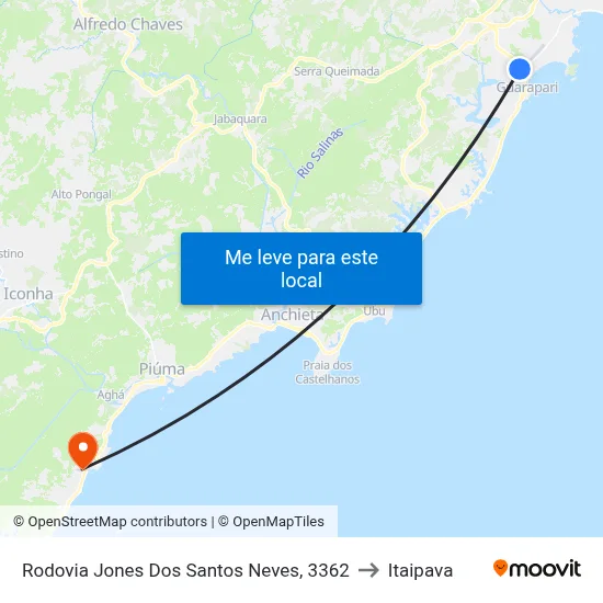 Rodovia Jones Dos Santos Neves, 3362 to Itaipava map