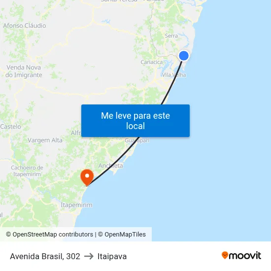 Avenida Brasil, 302 to Itaipava map