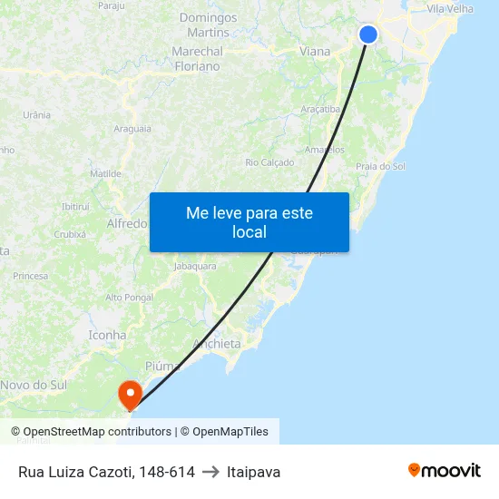 Rua Luiza Cazoti, 148-614 to Itaipava map