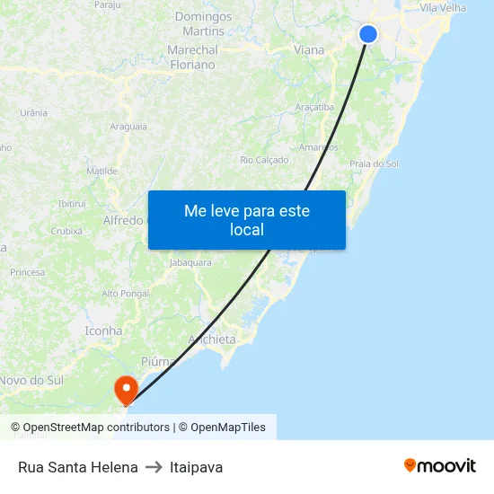 Rua Santa Helena to Itaipava map