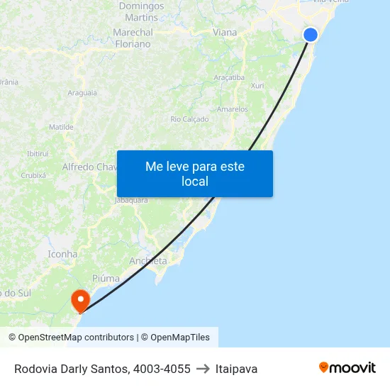 Rodovia Darly Santos, 4003-4055 to Itaipava map