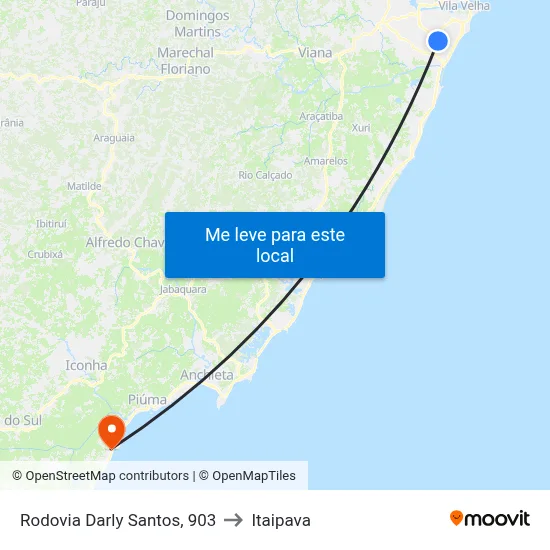 Rodovia Darly Santos, 903 to Itaipava map