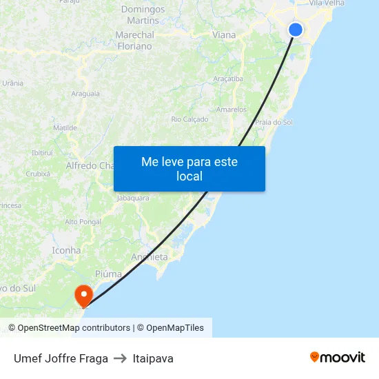 Umef Joffre Fraga to Itaipava map