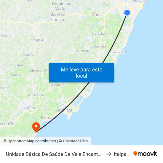 Unidade Básica De Saúde De Vale Encantado to Itaipava map