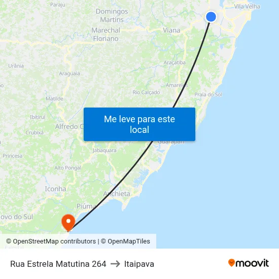 Rua Estrela Matutina 264 to Itaipava map