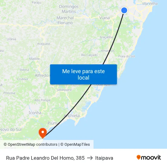 Rua Padre Leandro Del Homo, 385 to Itaipava map