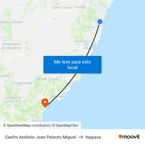 Eeefm Antônio Jose Peixoto Miguel to Itaipava map