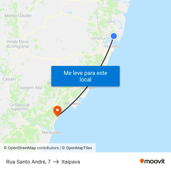 Rua Santo André, 7 to Itaipava map