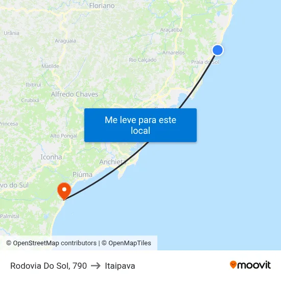 Rodovia Do Sol, 790 to Itaipava map