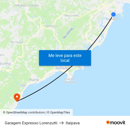 Garagem Expresso Lorenzutti to Itaipava map