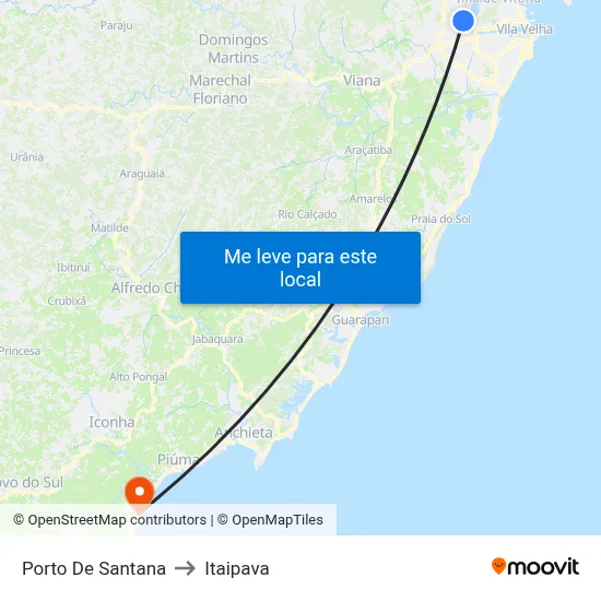 Porto De Santana to Itaipava map