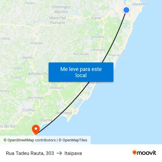 Rua Tadeu Rauta, 303 to Itaipava map