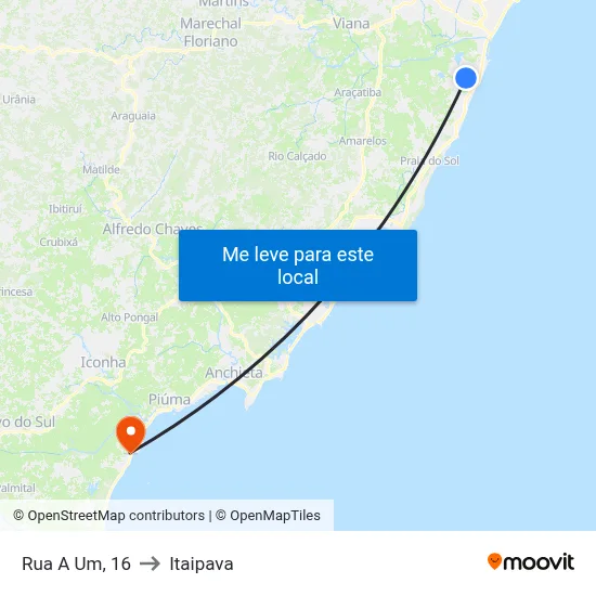 Rua A Um, 16 to Itaipava map