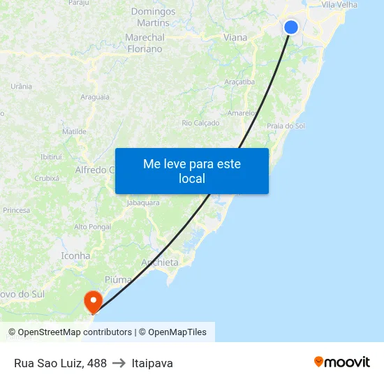 Rua Sao Luiz, 488 to Itaipava map