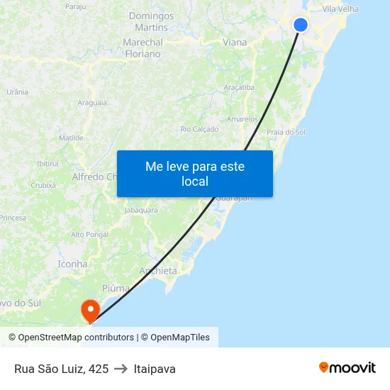 Rua São Luiz, 425 to Itaipava map