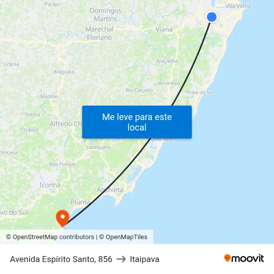 Avenida Espírito Santo, 856 to Itaipava map