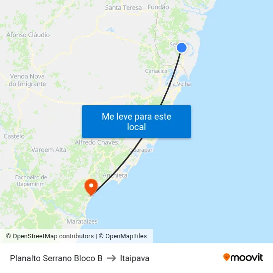 Planalto Serrano Bloco B to Itaipava map