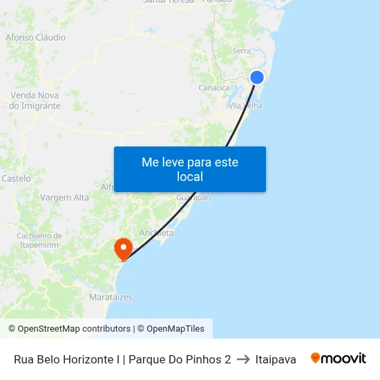 Rua Belo Horizonte I | Parque Do Pinhos 2 to Itaipava map
