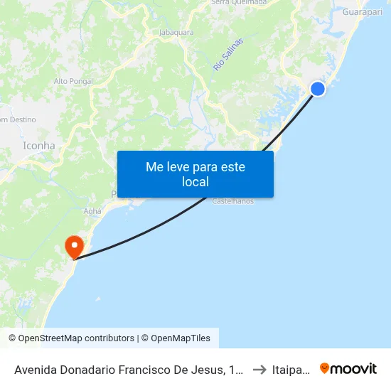 Avenida Donadario Francisco De Jesus, 121 to Itaipava map