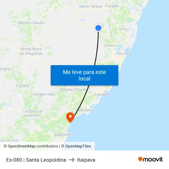 Es-080 | Santa Leopoldina to Itaipava map