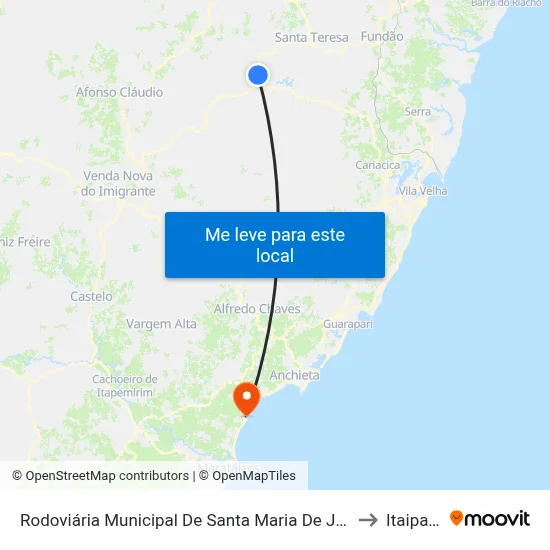 Rodoviária Municipal De Santa Maria De Jetibá to Itaipava map