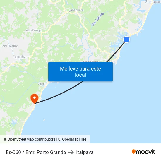 Es-060 / Entr. Porto Grande to Itaipava map