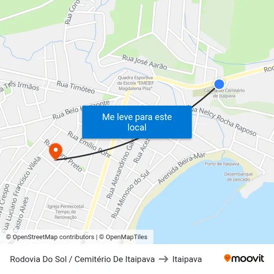 Rodovia Do Sol / Cemitério De Itaipava to Itaipava map