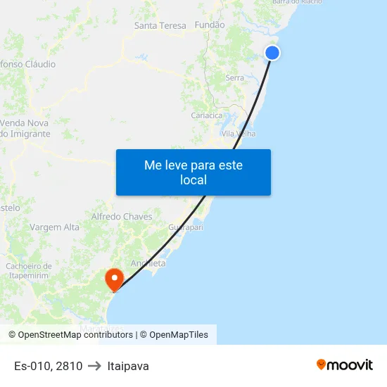 Es-010, 2810 to Itaipava map