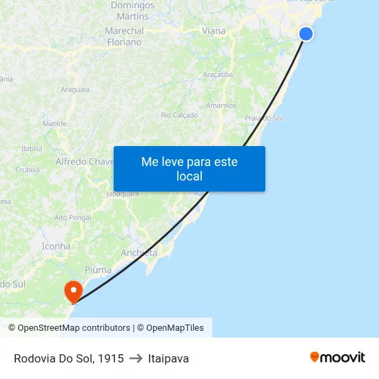 Rodovia Do Sol, 1915 to Itaipava map