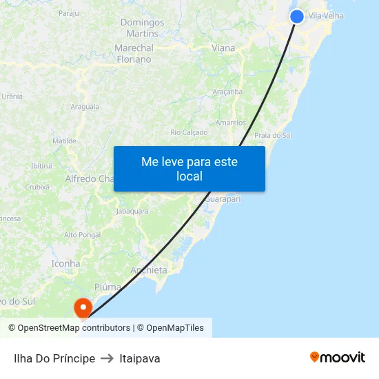 Ilha Do Príncipe to Itaipava map