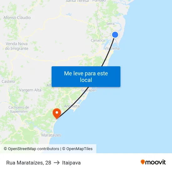 Rua Marataízes, 28 to Itaipava map