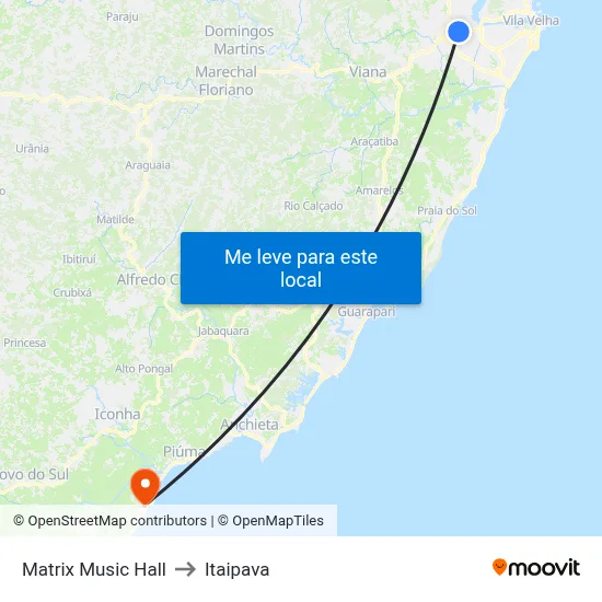 Matrix Music Hall to Itaipava map