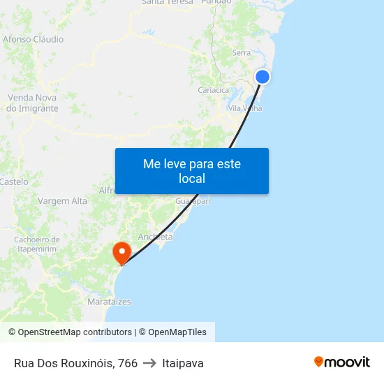 Rua Dos Rouxinóis, 766 to Itaipava map