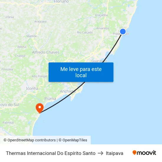 Thermas Internacional Do Espírito Santo to Itaipava map